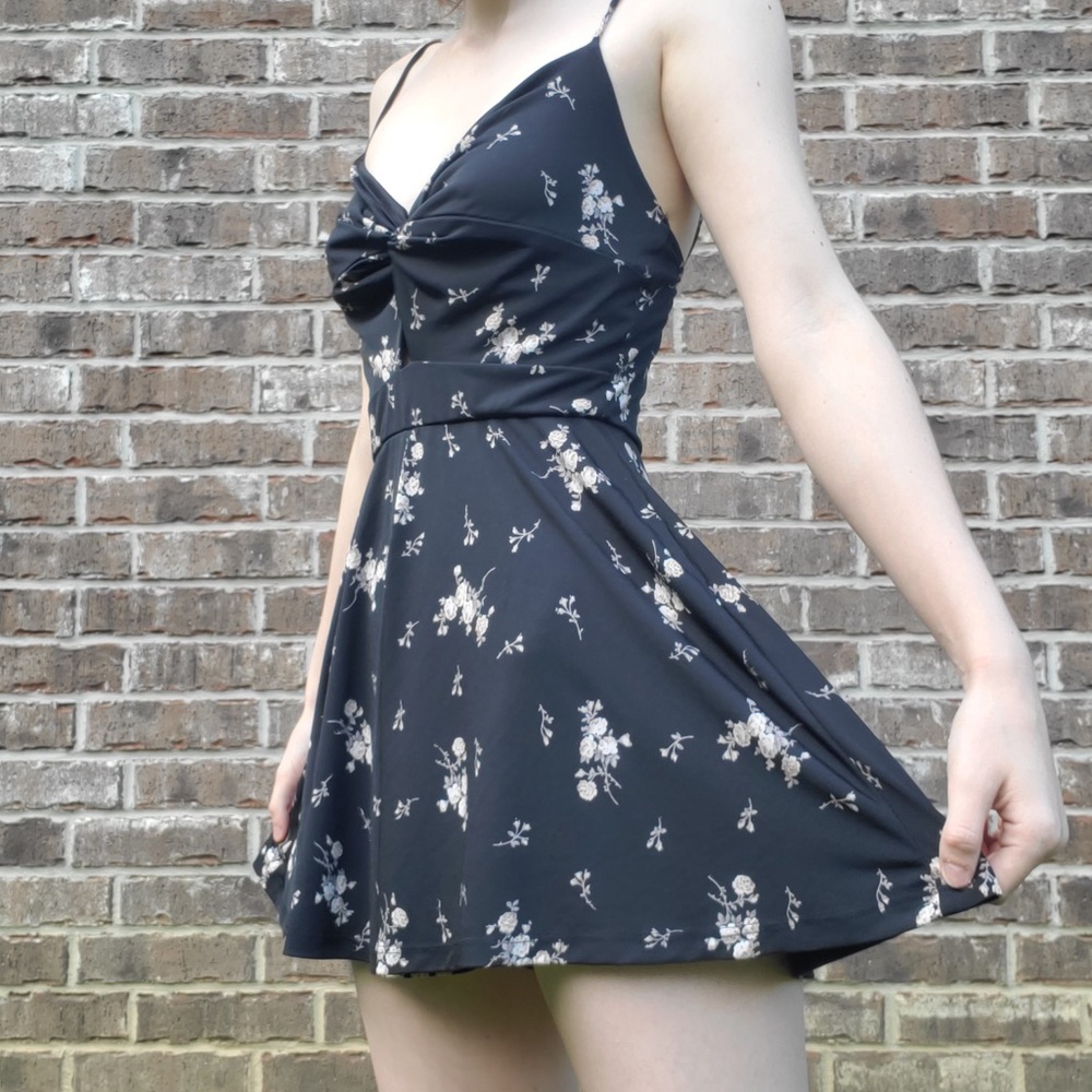 Black floral Windsor romper